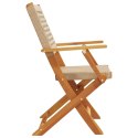 VidaXL Składane krzesła ogrodowe, 8 szt., beżowy polirattan i drewno