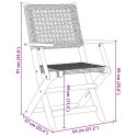 VidaXL Składane krzesła ogrodowe, 8 szt., czarny polirattan i drewno