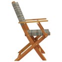 VidaXL Składane krzesła ogrodowe, 8 szt., szary polirattan i drewno