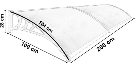 Daszek plastikowy MAKO DUO 100x200cm - brązowy