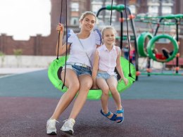 Huśtawka ogrodowa bocianie gniazdo ROMEK zielona 100 cm