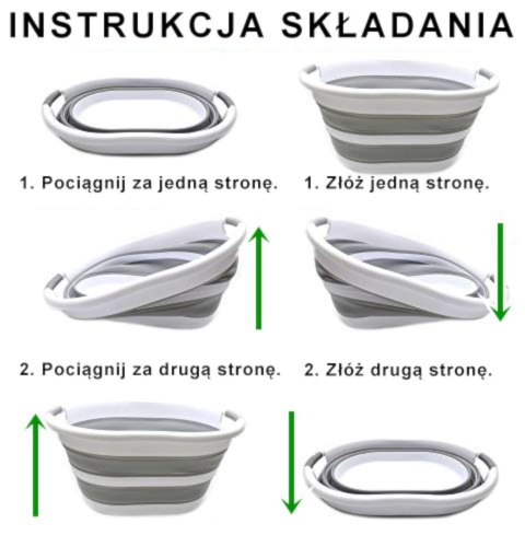 Miska składana owalna 50 x 37 cm biało-szara OVAL COMPACT 25L