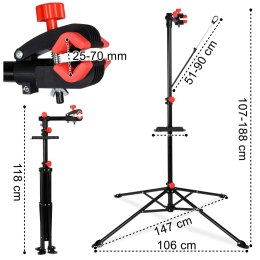 Stojak serwisowy na rower 188 cm regulowany obrotowy