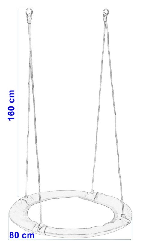 Huśtawka ogrodowa bocianie gniazdo ROMEK kolorowa 80 cm