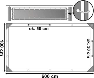 Osłona mata balkonowa szara 1x6 m