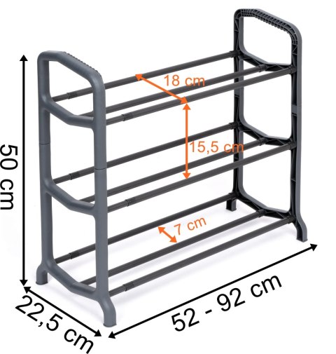 Regulowany stojak na buty Viola 3 poziomy