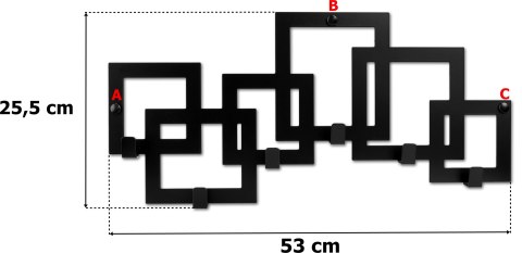 Wieszak ścienny KARDUS czarny