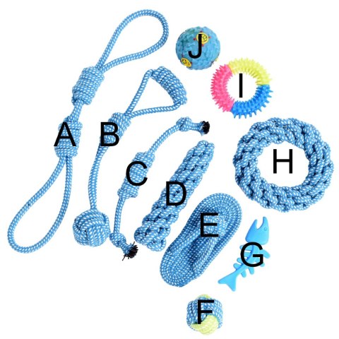 Zestaw 10 zabawek dla psa BALTO szarpaki