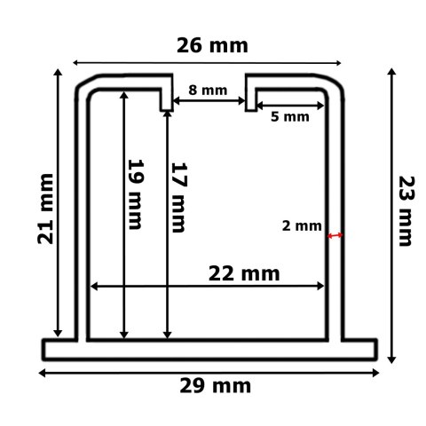 Szyna prowadnica 001 do drzwi harmonijkowych 100 cm 243 JABŁOŃ