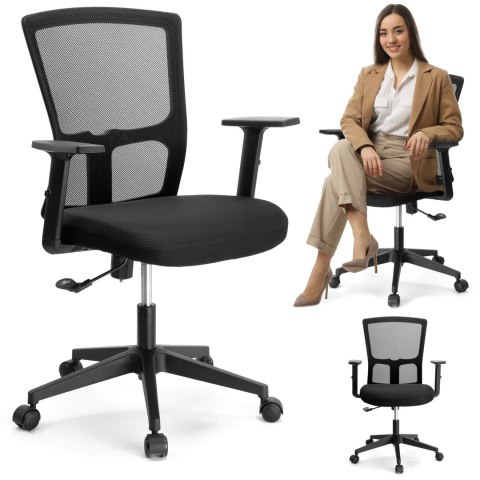 Fotel biurowy regulowany LINOS czarny