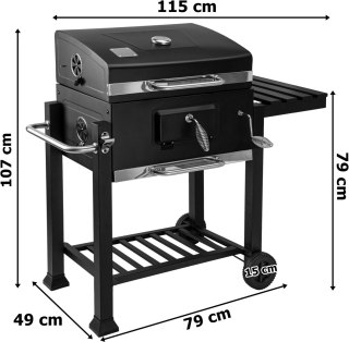 Grill węglowy ogrodowy z pokrywą MEJOR