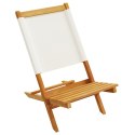 VidaXL Składane krzesła ogrodowe, 6 szt., kremowa tkanina i drewno
