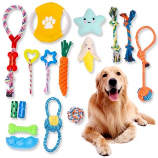 Zestaw szarpaków zabawek dla psa FRANKIE 16 elementów