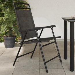 VidaXL Składane krzesła ogrodowe 4 szt., szary melanż stal i textilene