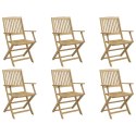 VidaXL Składane krzesła ogrodowe, 6 szt., 54,5x58x90 cm, akacja