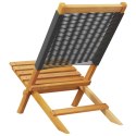 VidaXL Krzesła ogrodowe, 2 szt., czarne, drewno akacjowe i PP