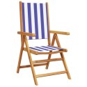 VidaXL Rozkładane krzesła ogrodowe, 4 szt., niebiesko-biała tkanina
