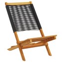 VidaXL Składane krzesła ogrodowe, 4 szt., czarne, lite drewno akacjowe