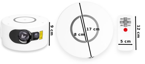 Lampa nocna projektor gwiazd SPIRAL biały