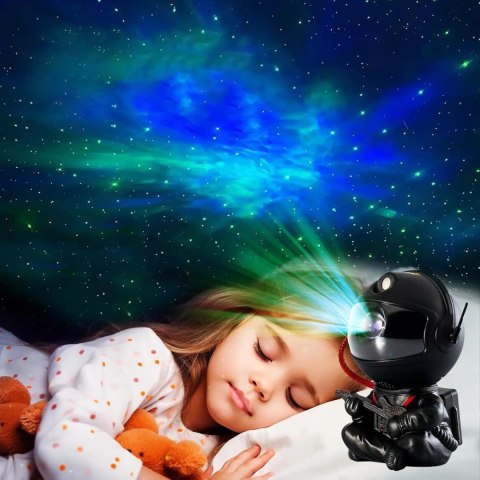 Lampa nocna projektor UNIVERSE astronauta czarny