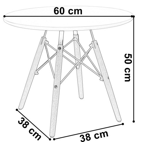 Stolik okrągły PARIS DTW 60 cm biały