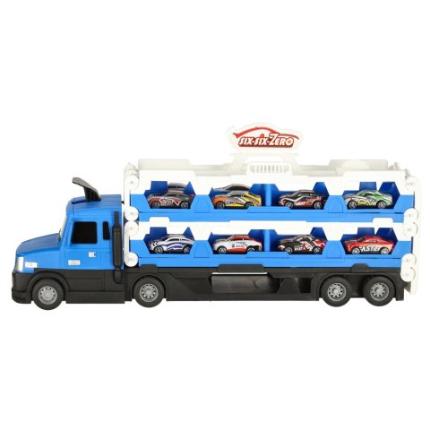 TIR Laweta samochód transporter pojazd składany XXL 10 autek niebieski