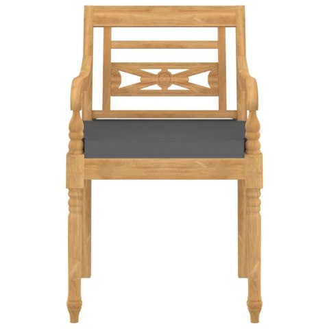 VidaXL Krzesła Batavia z poduszkami, 8 szt., lite drewno tekowe
