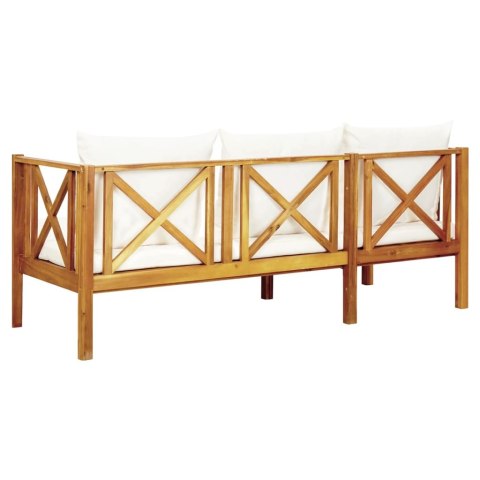 VidaXL 3-osobowa ławka ogrodowa z poduszkami, 179 cm, drewno akacjowe