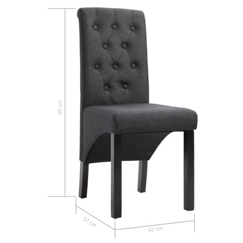 VidaXL Krzesła stołowe, 6 szt., ciemnoszare, obite tkaniną