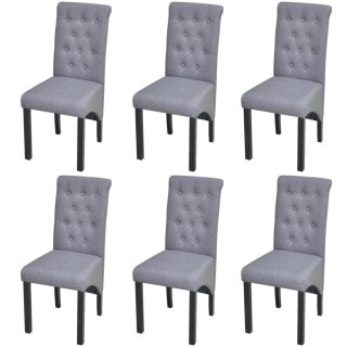 VidaXL Krzesła stołowe, 6 szt., jasnoszare, tapicerowane tkaniną