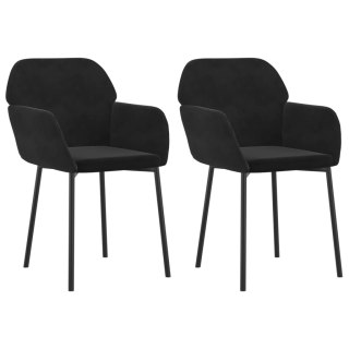 VidaXL Krzesła stołowe, 2 szt., czarne, obite aksamitem