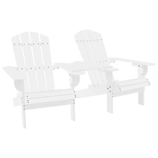 VidaXL Krzesła ogrodowe Adirondack ze stolikiem, drewno jodłowe, białe