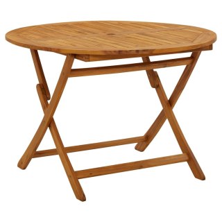 VidaXL Składany stół ogrodowy, 110 cm, lite drewno akacjowe
