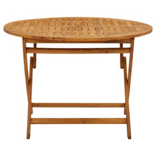 VidaXL Składany stół ogrodowy, 110 cm, lite drewno akacjowe