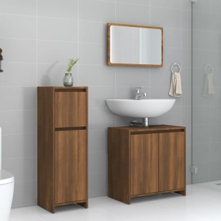 VidaXL 3-częściowy zestaw mebli łazienkowych, brązowy dąb