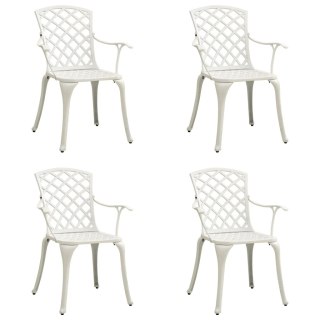 VidaXL Krzesła ogrodowe 4 szt., odlewane aluminium, białe