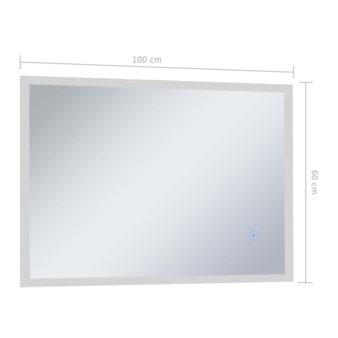 VidaXL Lustro łazienkowe z LED i czujnikiem dotykowym, 100x60 cm