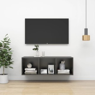 VidaXL Wisząca szafka pod TV, szara, 37x37x107 cm