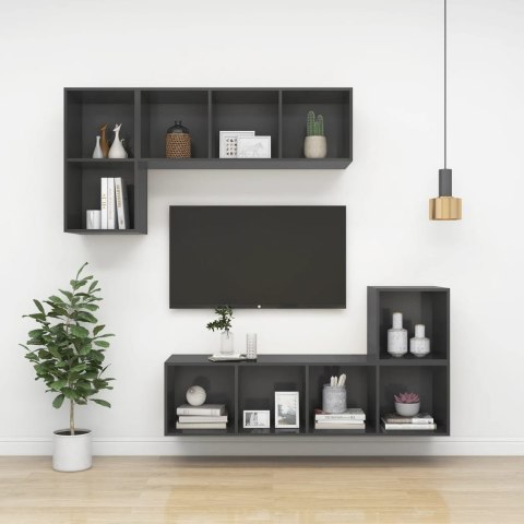 VidaXL Wisząca szafka pod TV, szara, 37x37x107 cm