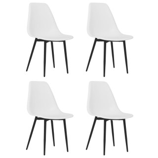 VidaXL Krzesła stołowe, 4 sztuki, białe, PP