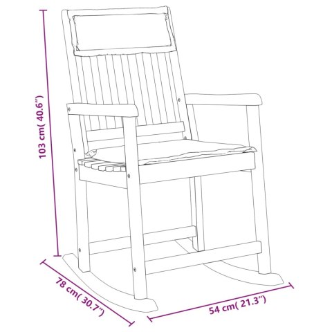 VidaXL Fotel bujany z poduszkami, lite drewno akacjowe
