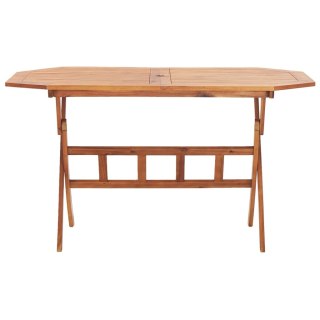 VidaXL Składany stół ogrodowy, 135x85x75 cm, lite drewno akacjowe