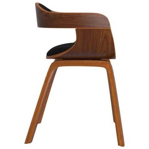 VidaXL Krzesła stołowe, 4 szt., czarne, gięte drewno i sztuczna skóra