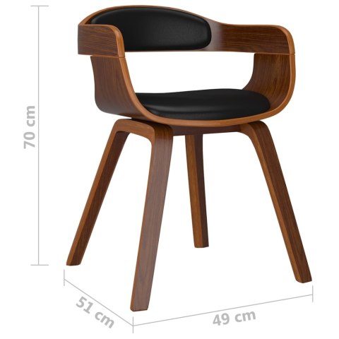 VidaXL Krzesła stołowe, 4 szt., czarne, gięte drewno i sztuczna skóra