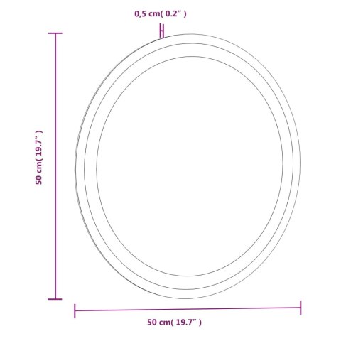 VidaXL Lustro łazienkowe z LED, okrągłe, 50 cm