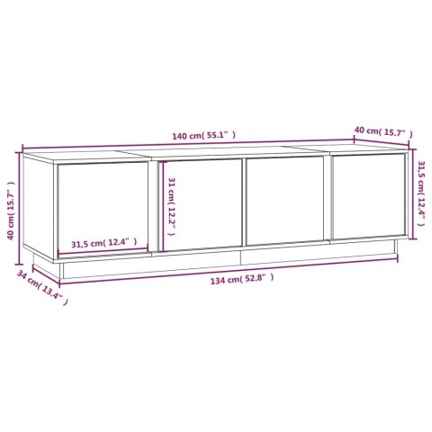 VidaXL Szafka pod telewizor, 140x40x40 cm, lite drewno sosnowe