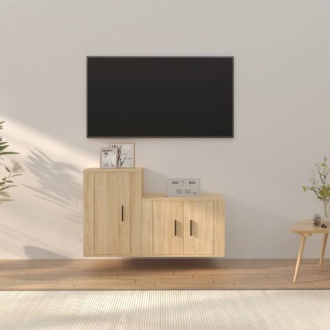 VidaXL Zestaw 2 szafek TV, dąb sonoma, materiał drewnopochodny