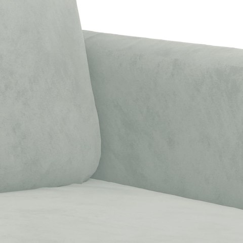 VidaXL 3-cz. komplet wypoczynkowy z poduszkami, jasnoszary, aksamit