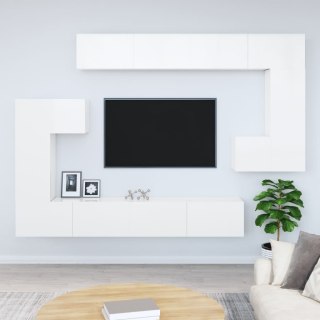 VidaXL Wisząca szafka TV, biała z połyskiem, materiał drewnopochodny
