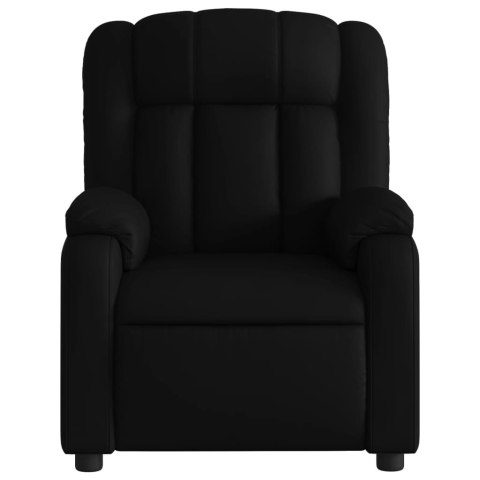 VidaXL Rozkładany fotel masujący, elektryczny, czarny, sztuczna skóra